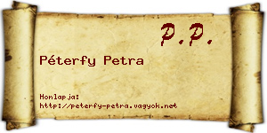 Péterfy Petra névjegykártya