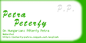 petra peterfy business card