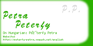 petra peterfy business card